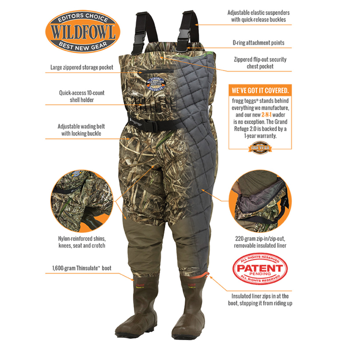 Frogg Toggs Grand Refuge 2.0 Bootfoot Chest Wader Realtree Max-5 ...