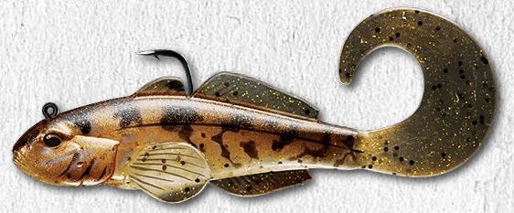 LiveTarget Goby Curly Tail Pre-Rigged Soft Bait 3pk