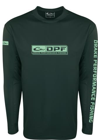Drake Performance Fishing Shield4 Arched Mesh Back UPF 50+ Crew L/S Shirt #DPF1200 - Image 4