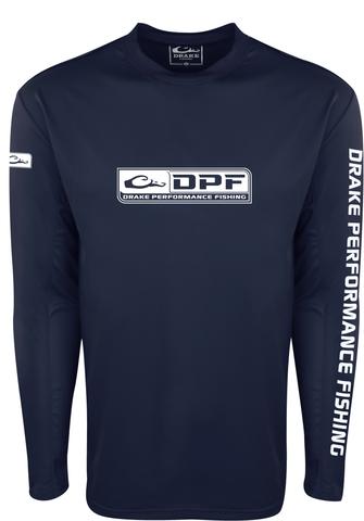 Drake Performance Fishing Shield4 Arched Mesh Back UPF 50+ Crew L/S Shirt #DPF1200 - Image 3