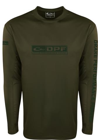 Drake Performance Fishing Shield4 Arched Mesh Back UPF 50+ Crew L/S