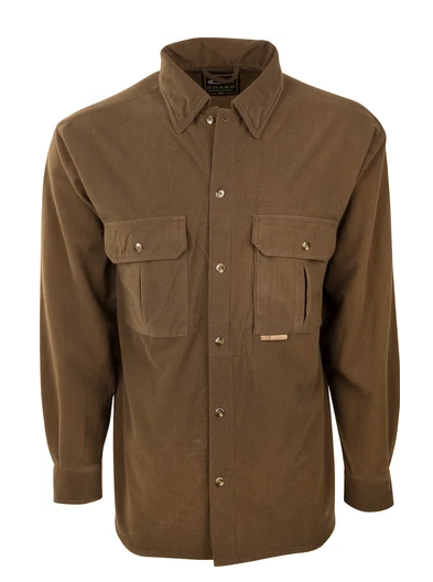 Drake Waterfowl Three Pocket Micro-Fleece Shirt Pintail Brown #DS4200-PNB