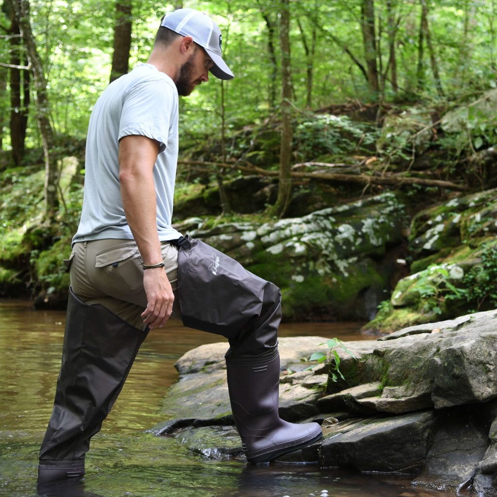 Bull Frogg 3-ply PVC Canvas Bootfoot Hip Wader Khaki- Felt 10 For Sale