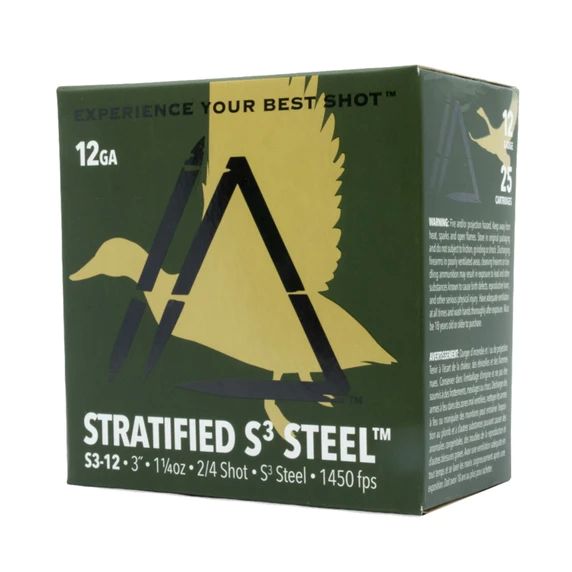 12 Gauge 3" 1 1/4oz 1450FPS Stratified S3 Steel Loads, Case of 200